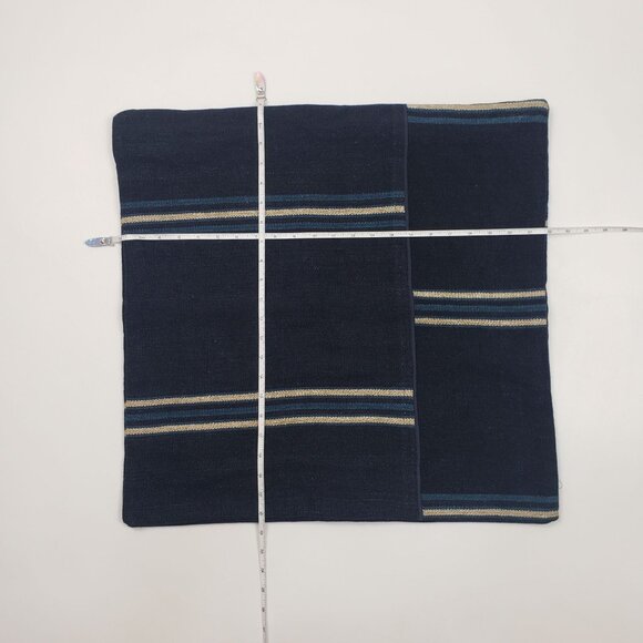 Ralph Lauren Home Mathers Throw Pillow Cover Blue Linen Zip Closure 22 x 22 Inch - Picture 8 of 16